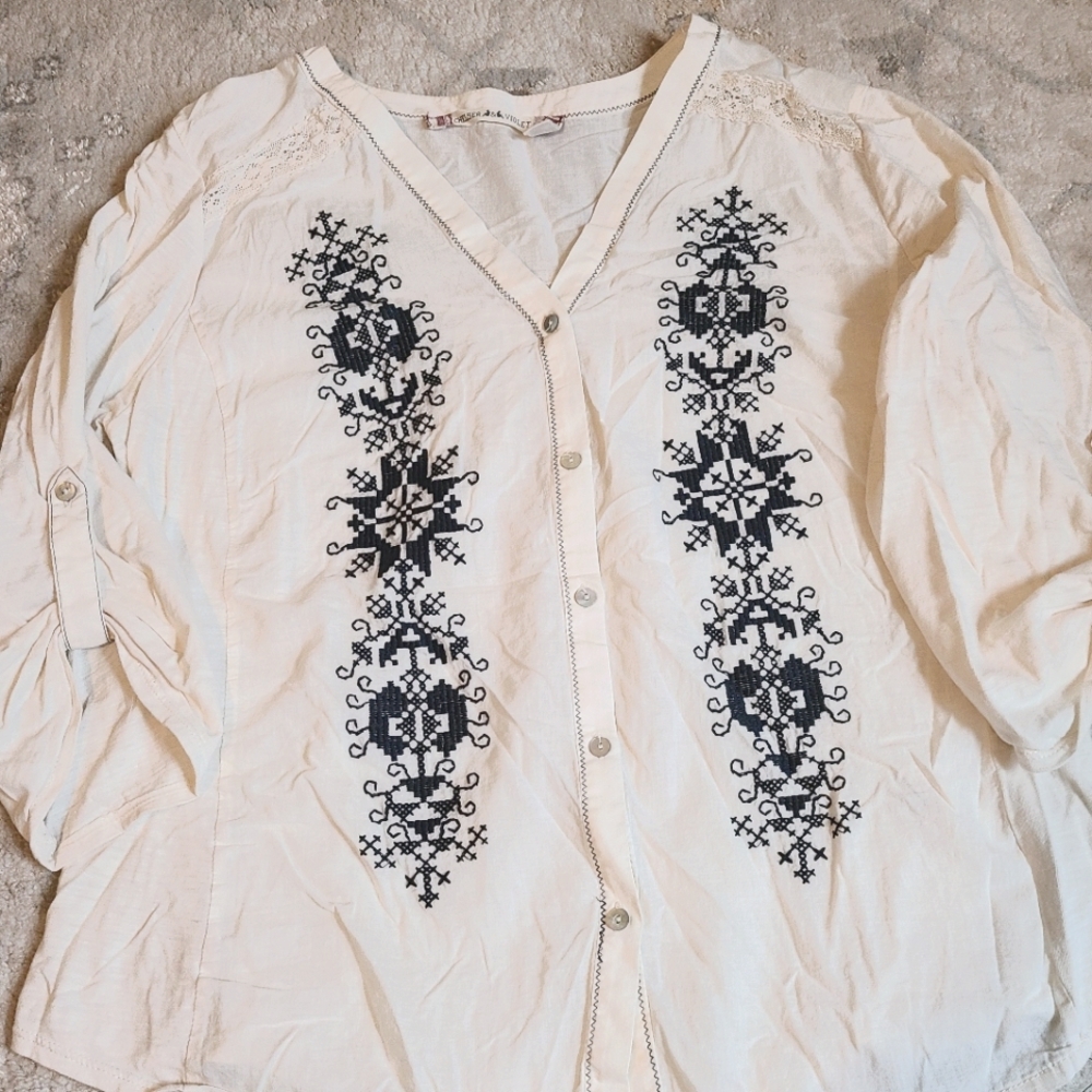 Anthropologie Embroidered blouse.